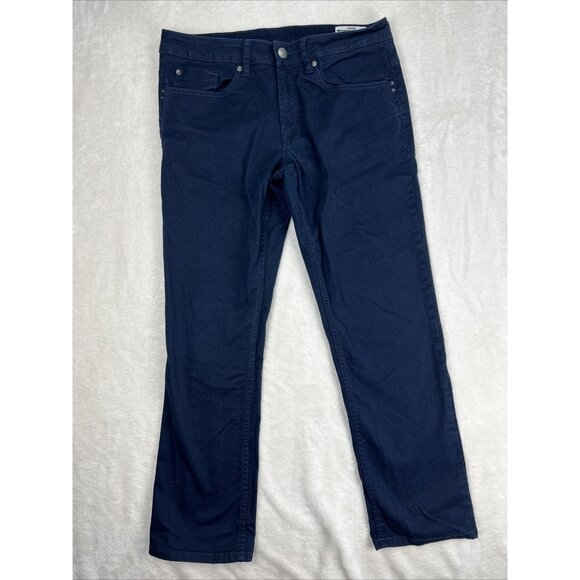 Buffalo David Bitton SAM Jeans Mens 32 x 30 Navy Blue Denim Slim Fit Straight - Picture 1 of 8